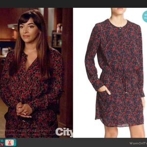 A.L.C. Sullivan Red and Navy Patterned Dress Size 4